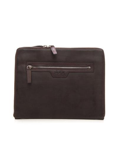 The Jack Leathers Handsome Pochette In Leather Brown  Man