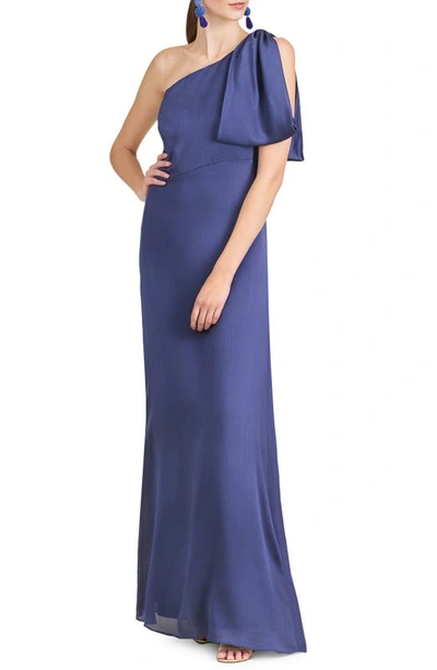 Sachin & Babi Chelsea One-shoulder A-line Gown In Blue
