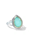 Ippolita Women's 2t Rock Candy Teardrop 18k Gold, Sterling Silver, Turquoise & Diamond Ring In Silver