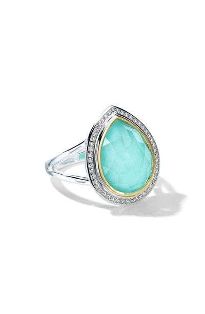 Ippolita Women's 2t Rock Candy Teardrop 18k Gold, Sterling Silver, Turquoise & Diamond Ring