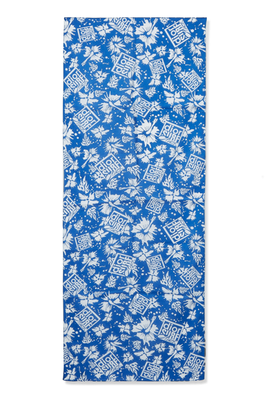 Pre-owned Dior Blue & White Cotton Surf Scarf