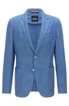 Hugo Boss Hanry Linen Garment Dyed Slim Fit Sport Coat In Dark Blue