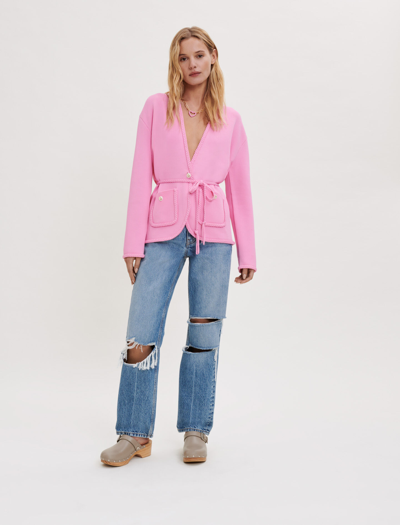 MAJE MADENE BELTED KNIT CARDIGAN 