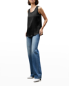Lafayette 148 Plus Size Luxe Charmeuse Perla Blouse In Black