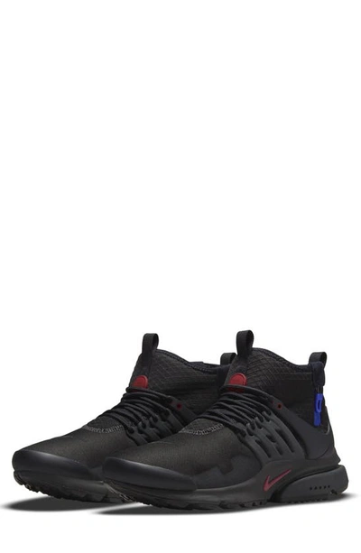 Nike Men's Air Presto Mid Utility Casual Sneakers From Finish Line In Black/ Red-blue