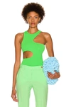 Stella Mccartney Ut Out Top In Green Fluorescent