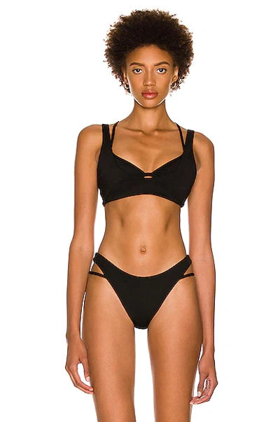 Jonathan Simkhai Dani Strappy Bikini Top In Black