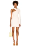 Gauge81 Tinino One-sleeve Ribbed-knit Mini Dress In Ivory