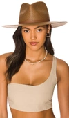 Janessa Leone Sherman Packable Straw Fedora In Brown