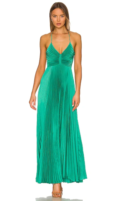 A.l.c Aries Pleated Gown In Green