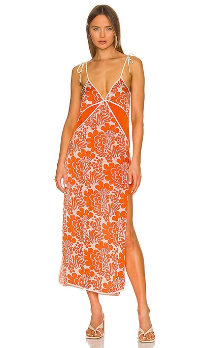Alexis Azzorre Floral-print Dress In Orange