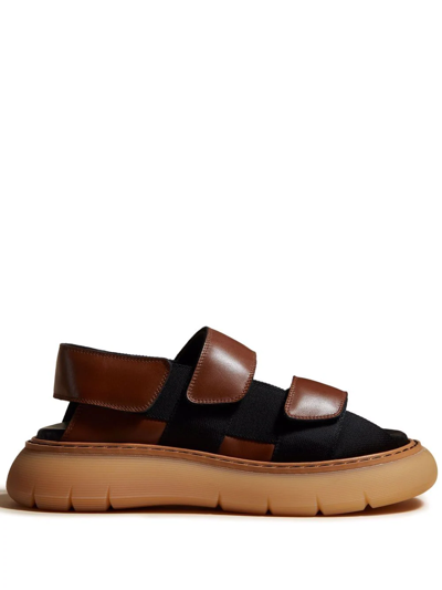 Khaite Murray Leather Dual-grip Chunky Sandals In Chestnut