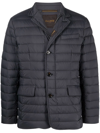 Moorer Zip-up Padded Down Jacket In Grau
