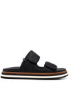 Hogan Touch-strap Flat Sandals In Schwarz