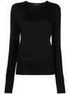 Sapio Crew Neck Knitted Jumper In Schwarz