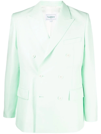 Casablanca Double-breasted Tailored Blazer In Grün