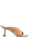 Wandler Julio Bicolor Lambskin Asymmetrical Sandals In Root Mix