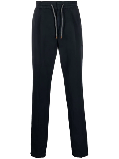 Brunello Cucinelli Drawstring Straight-leg Trousers In Black
