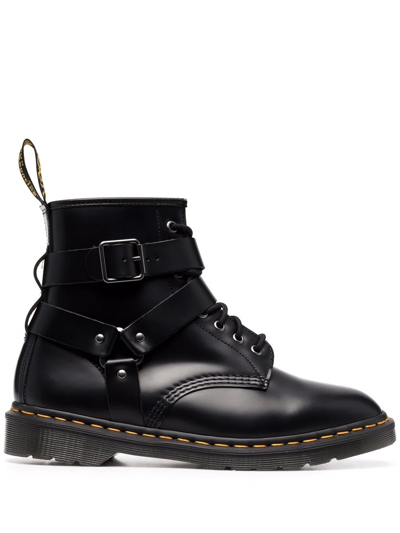 Dr. Martens Cristofor Leather Harness Lace Up Boots In Black