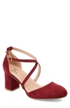 Journee Collection Foster Block Heel Pump In Wine