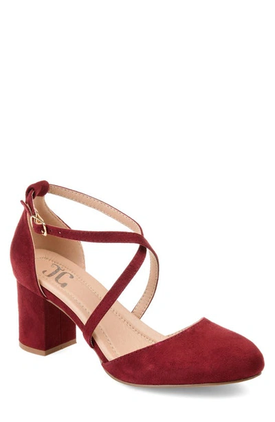 Journee Collection Foster Block Heel Pump In Wine