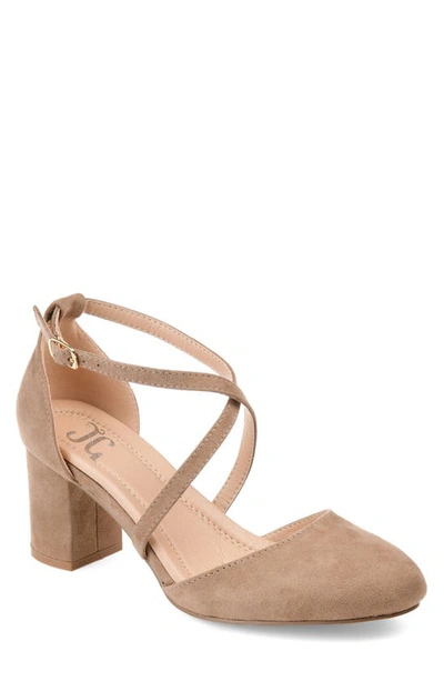 Journee Collection Foster Block Heel Pump In Taupe