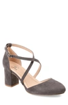 Journee Collection Foster Block Heel Pump In Grey