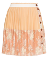 Chloé Paneled Pleated Printed Silk-georgette Mini Skirt In Pink