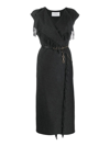 FERRAGAMO WOMEN'S DRESSES - SALVATORE FERRAGAMO - IN BLACK WOOL