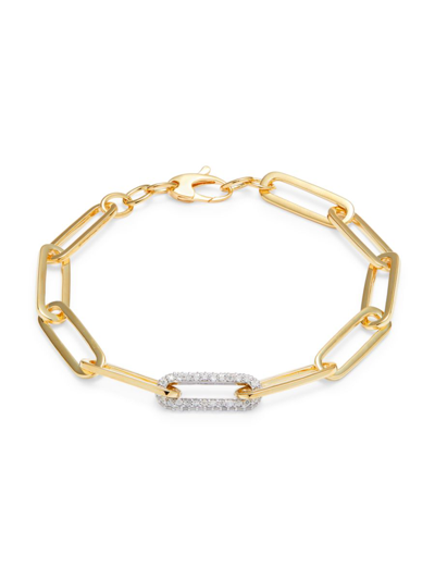 Effy Eny Women's 14k Yellow Goldplated Sterling Silver & 0.41 Tcw Diamond Link Bracelet