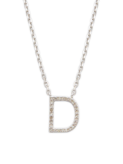 Effy Eny Women's Sterling Silver & 0.13 Tcw Diamond D Initial Pendant Necklace
