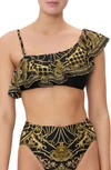 Camilla Baroque Pattern-print Bikini Top In Shadows Of Armada