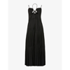 Simkhai Lina Cutout Tiered Crinkled-twill Maxi Dress In Black