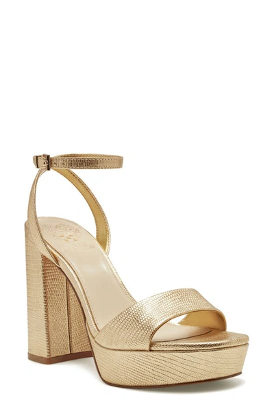 Vince Camuto Women's Pendry Platform Dress Sandals Women's Shoes In Gold Metallic Lizard
