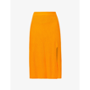 Rag & Bone Soleil Ribbed Cotton-blend Knitted Midi Skirt In Deep Yello