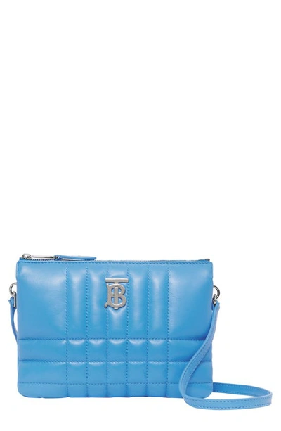 Burberry Lola Check Quilted Leather Crossbody Bag In Bright Sky Blue