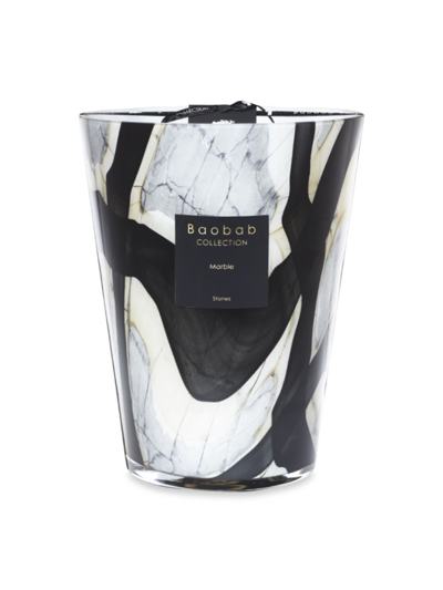 Baobab Collection Stones Marble Candle In Black