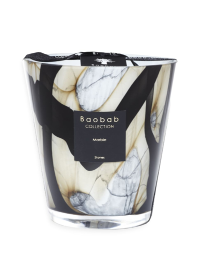 Baobab Collection Stones Marble Candle In Black