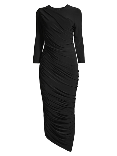 Norma Kamali Women's Diana Ruched Bracelet-length Sleeve Gown In Black