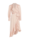 Zimmermann Silk Wrap Midi-dress In Latte