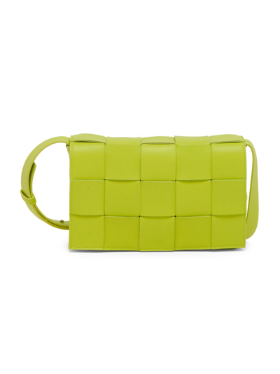 Bottega Veneta The Cassette Intrecciato Crossbody Bag In Green