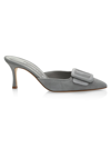 Manolo Blahnik Maysale Suede Mules In Grey