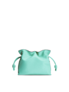 Loewe Mini Flamenco Knot Leather Clutch In Fresh Mint