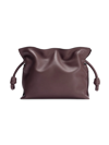 Loewe Mini Flamenco Knot Leather Clutch In Prune