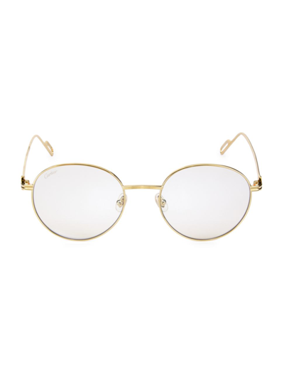 Cartier 53mm Round Sunglasses In Gold