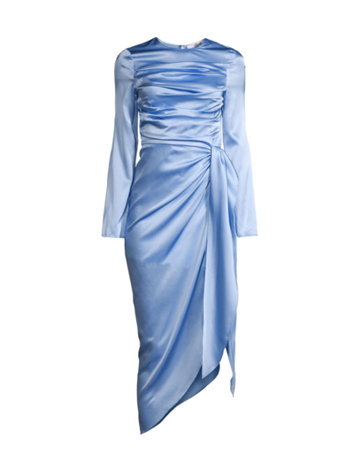 Aiifos Christy Stretch Silk Midi-dress In Blue