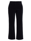 PIAZZA SEMPIONE WOMEN'S VELVET FLARED CROPPED TROUSERS
