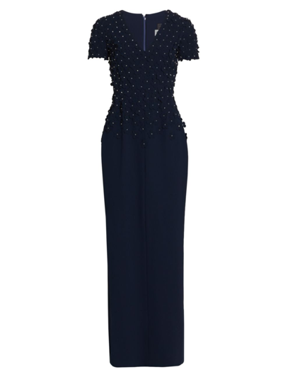 Catherine Regehr Women's Teresa Floral Appliqué Gown In Navy