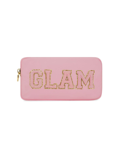 Stoney Clover Lane Small Glam Zippered Pouch In Flamingo