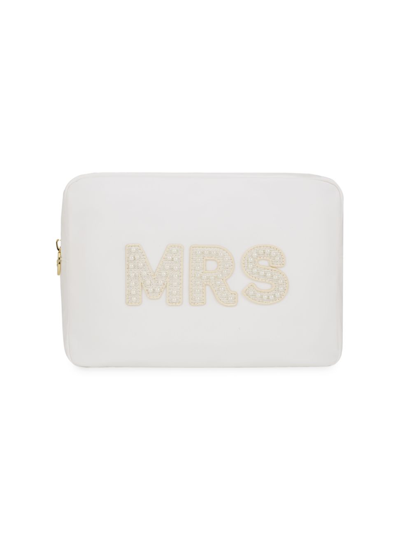 Stoney Clover Lane Large Mrs Zippered Pouch In White